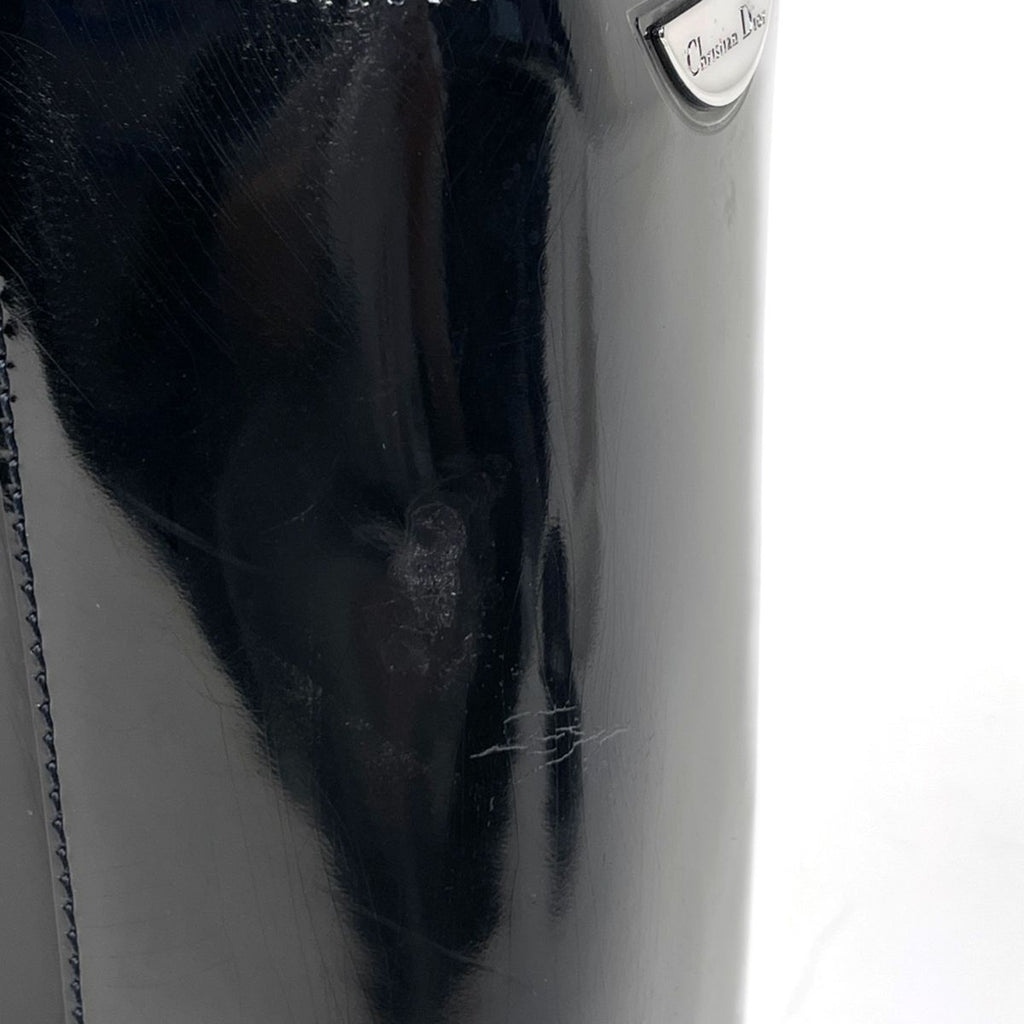 Dior Maris Pearl Handbag 2-Way Enamel Patent Leather Black — view 4