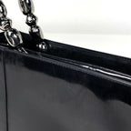 Dior Maris Pearl Handbag 2-Way Enamel Patent Leather Black — view 5