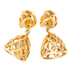 Chanel CC Logo Birdcage Earrings Gold Plated