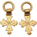 Chanel engraved Vintage Cross Earrings CC Logo Gold — view 5