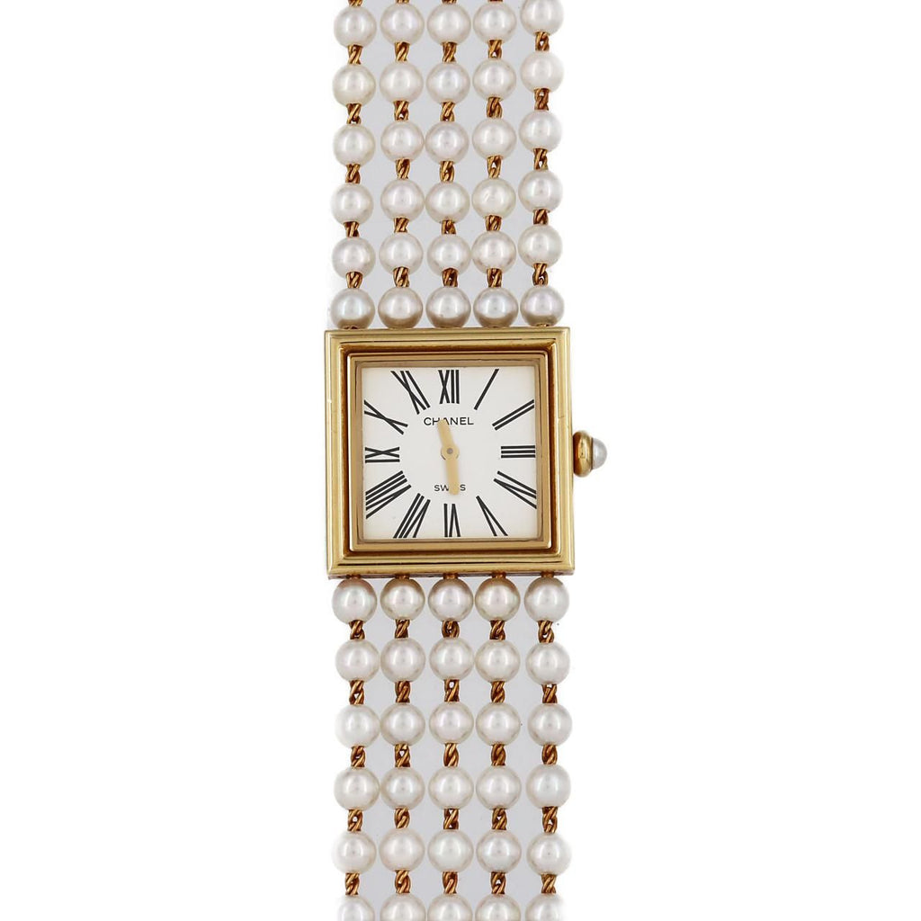 Chanel Mademoiselle Yg Pearl Bracelet L YG Quartz