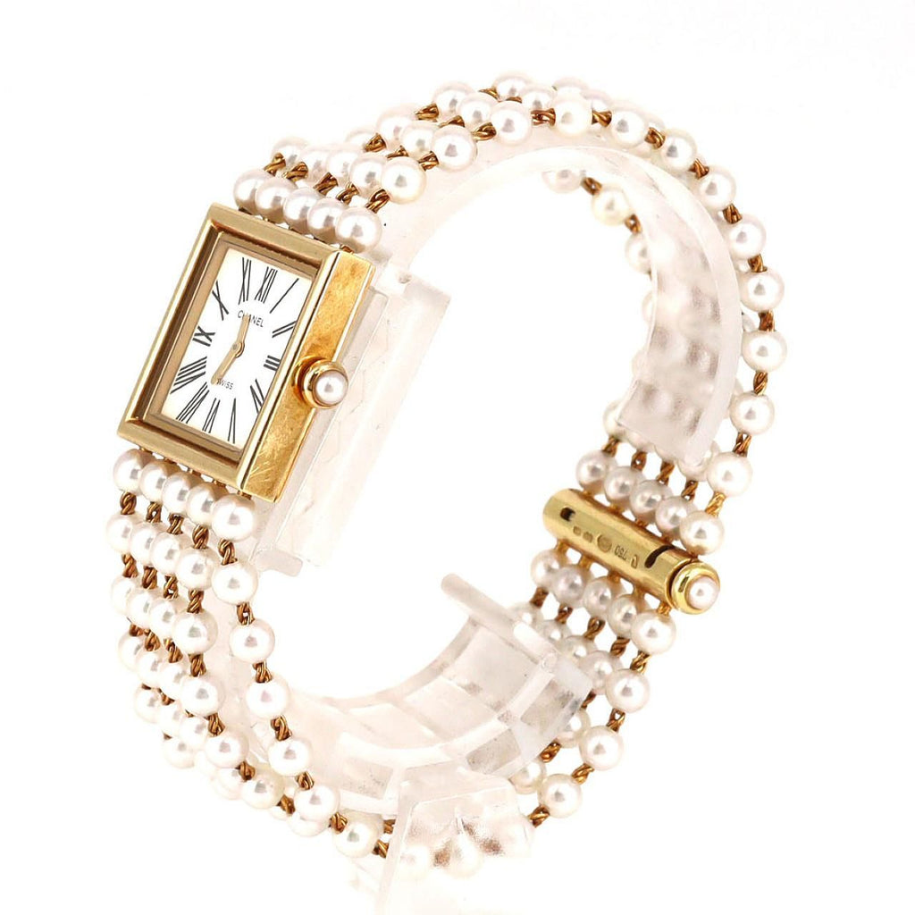 Chanel Mademoiselle Yg Pearl Bracelet L YG Quartz — view 2