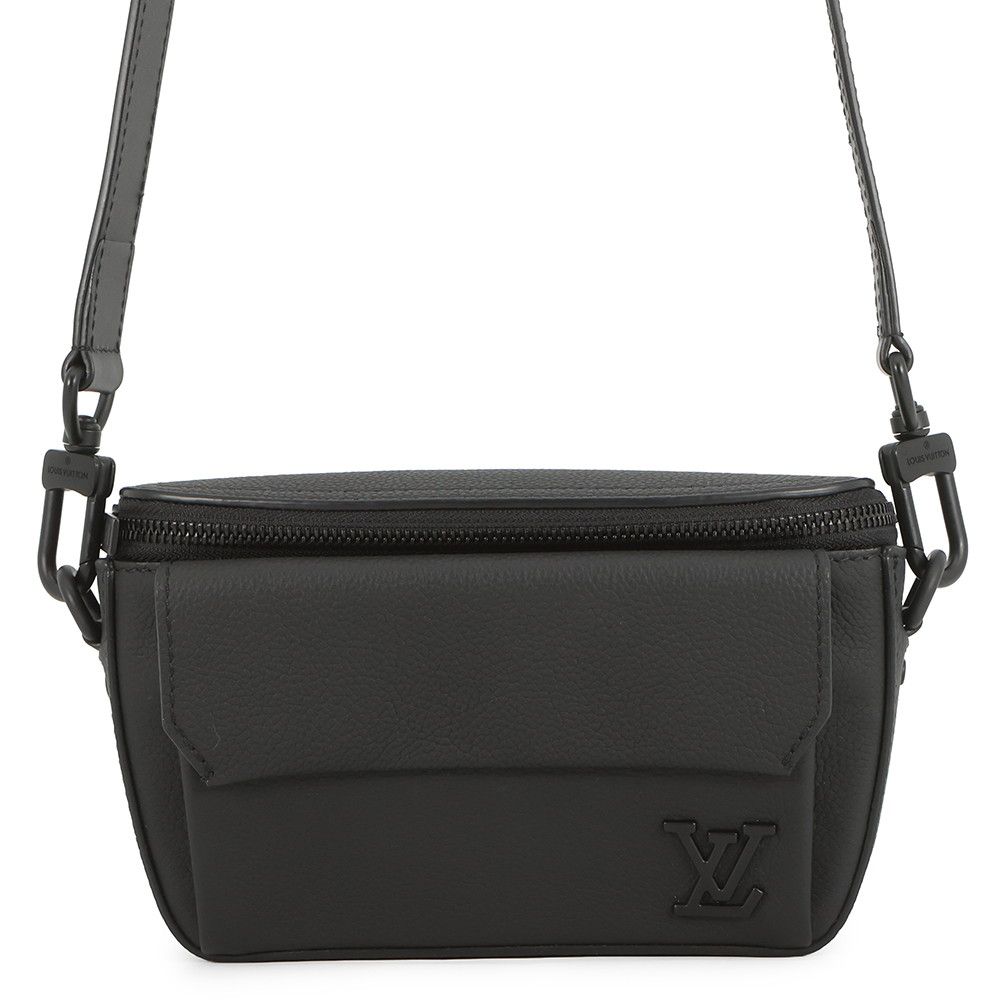 Louis Vuitton Shoulder Bag LV Aerolog Lambskin Pilot Wearable Wallet Black