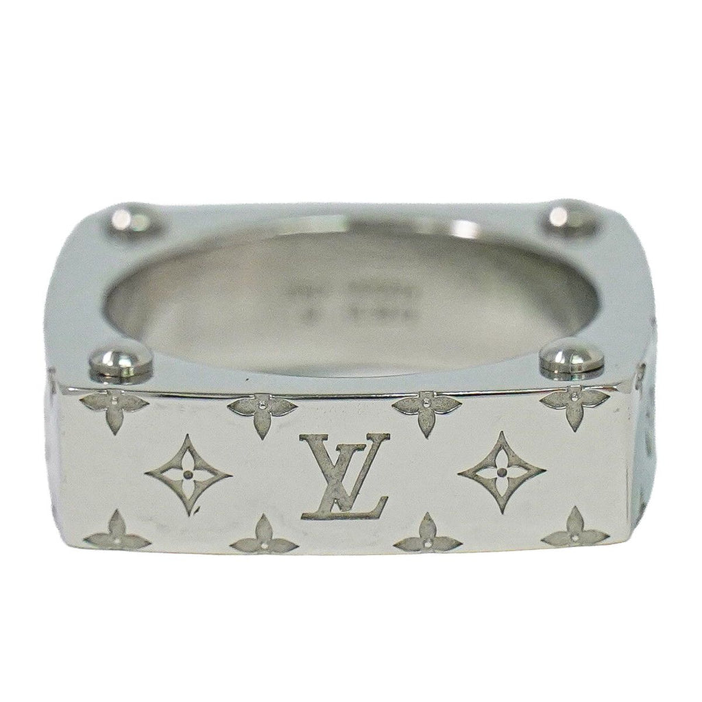 Louis Vuitton LV Ring Monogram Gold M Metal Silver
