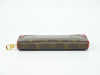 Louis Vuitton LV Zippy Wallet Retiro Monogram Zip Around Brown Red — view 3