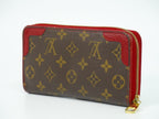 Louis Vuitton LV Zippy Wallet Retiro Monogram Zip Around Brown Red — view 2