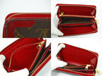Louis Vuitton LV Zippy Wallet Retiro Monogram Zip Around Brown Red — view 8