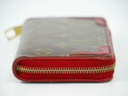 Louis Vuitton LV Zippy Wallet Retiro Monogram Zip Around Brown Red — view 4