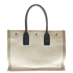 Saint Laurent Paris Rive Gauche Tote Canvas Leather Beige — view 2