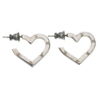 Chanel CC Logo Open Heart Hoop Earrings Silver — view 4