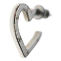 Chanel CC Logo Open Heart Hoop Earrings Silver