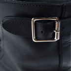Celine Bulky Studded Logo Leather Lace Up High Cut Shoes Short Boots Black — view 6