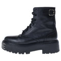 Celine Bulky Studded Logo Leather Lace Up High Cut Shoes Short Boots Black