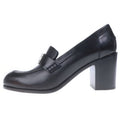 Hermes Moccasins Logo Plate Leather Heels Loafers Shoes Silver Black