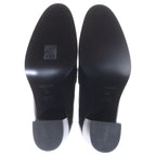 Hermes Moccasins Logo Plate Leather Heels Loafers Shoes Silver Black — view 5