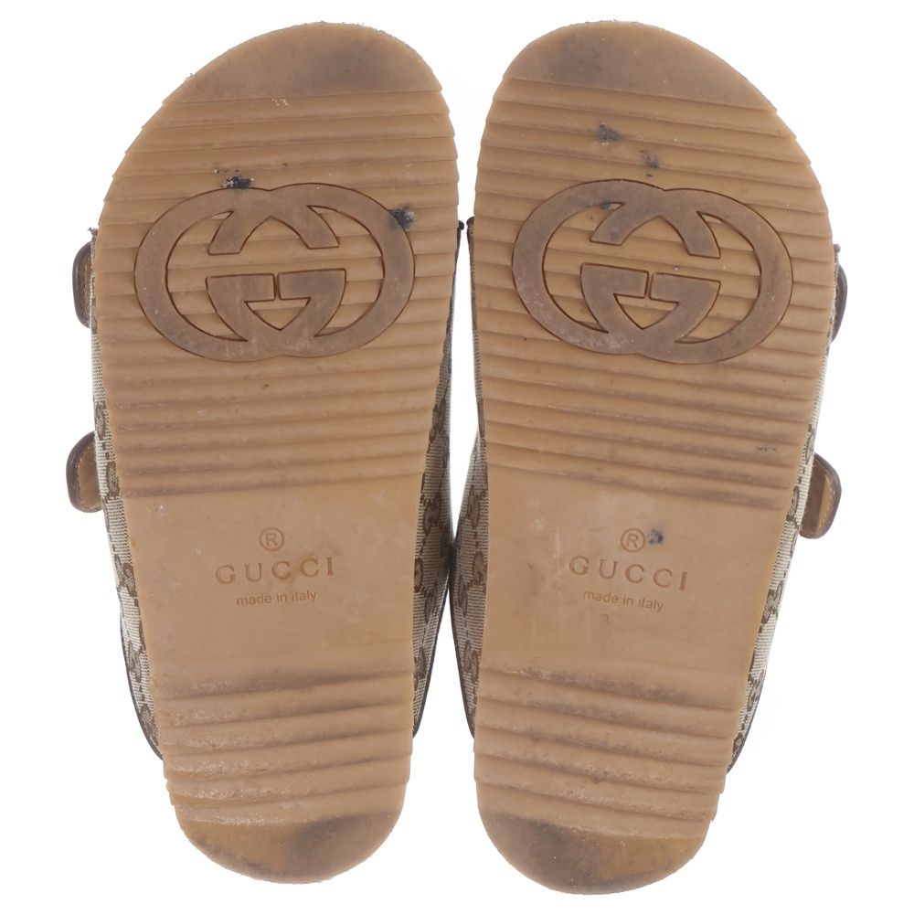 Gucci GG Canvas Strap Slide Sandals Beige — view 5