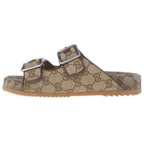 Gucci GG Canvas Strap Slide Sandals Beige