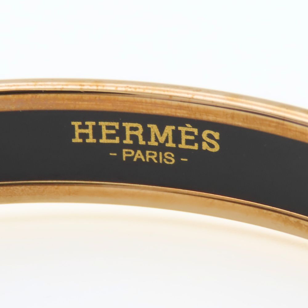 Hermes Bracelet Enamel PM Metal Blue Purple Gold Bangle Cloisonne — view 5