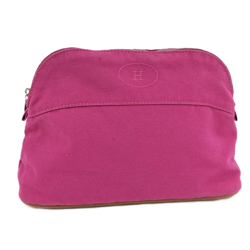 Hermes Bolide Pouch 25 Canvas Pink
