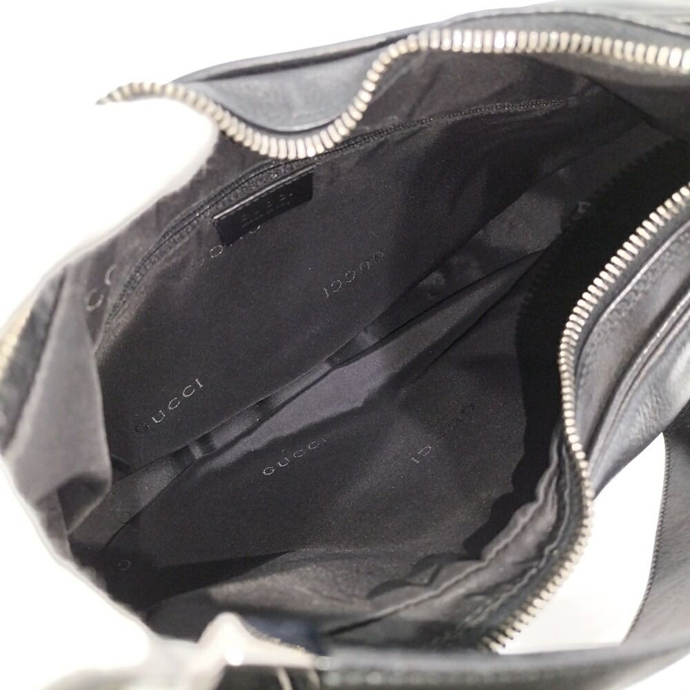 Gucci Hobo Shoulder Bag Leather Black — view 9