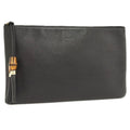 Gucci Bamboo Clutch Leather Black