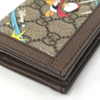 Gucci Disney Donald Duck Compact Wallet GG Supreme Leather Brown — view 4