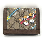 Gucci Disney Donald Duck Compact Wallet GG Supreme Leather Brown — view 3