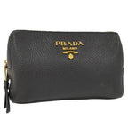 Prada Vitello Daino Leather Pouch Nero