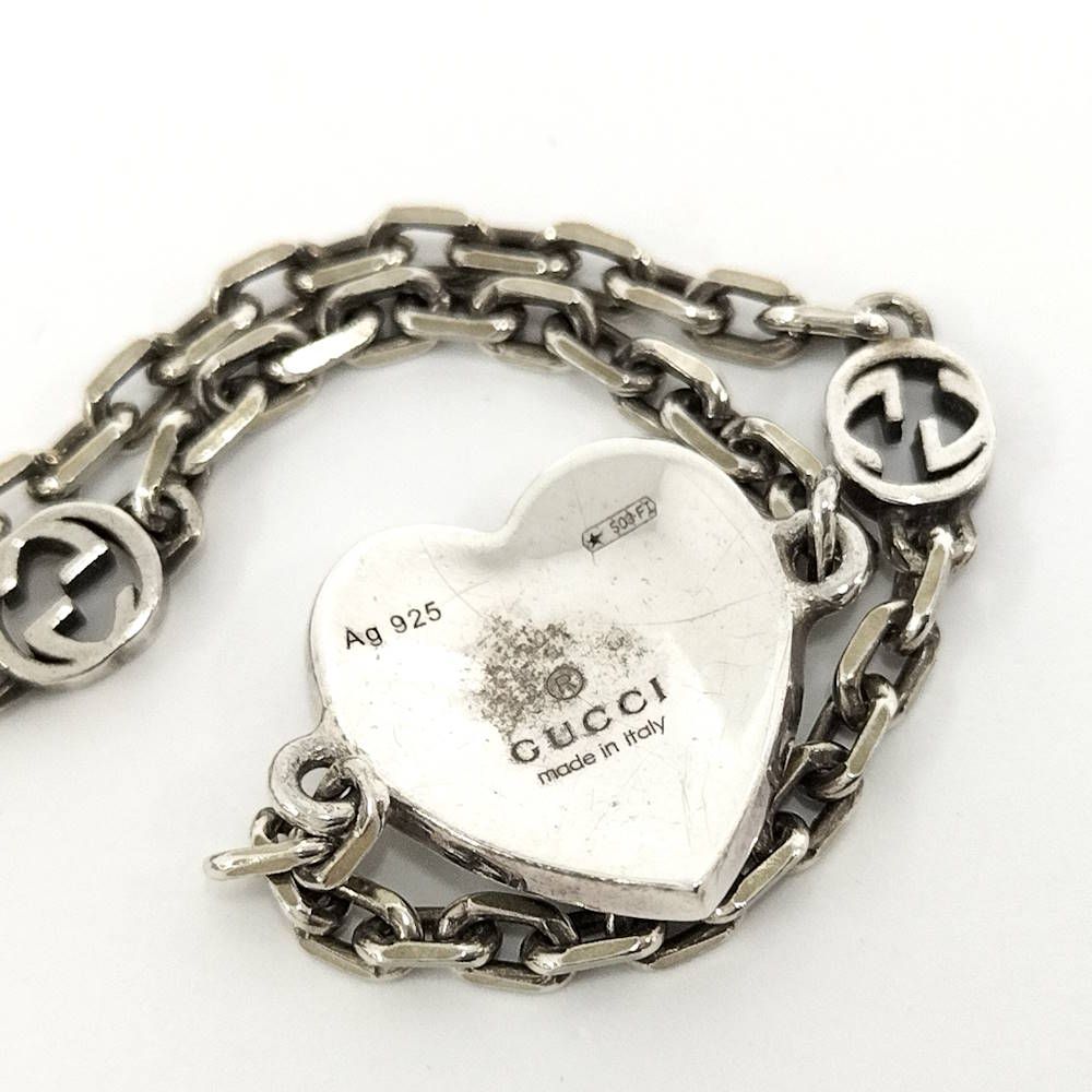 Gucci Interlocking Bracelet Silver Blue — view 4