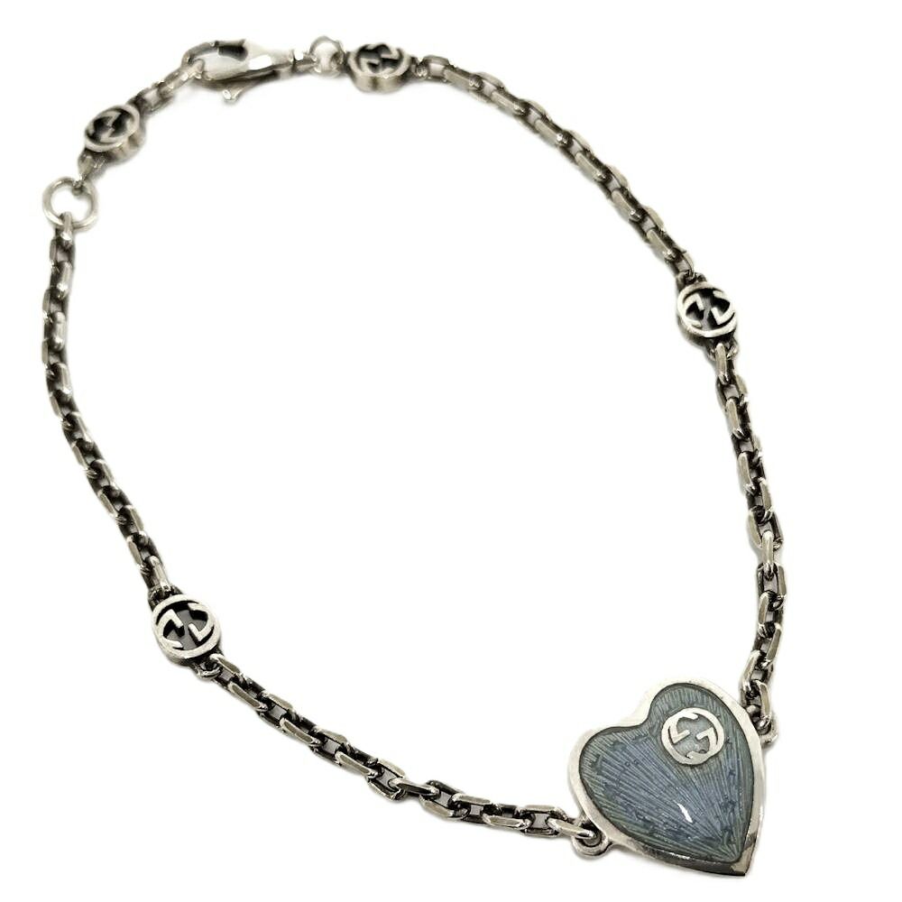 Gucci Interlocking Bracelet Silver Blue