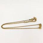Dior CD Logo Necklace Cube Rhinestone Gold Plated — view 3