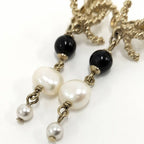 Chanel Earrings Plated Gold White Black — view 6