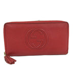 Gucci Zip Around Wallet Soho Interlocking Leather Red