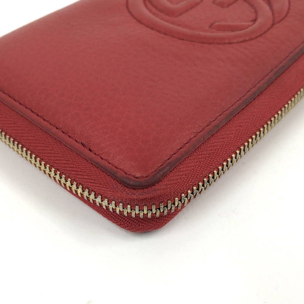 Gucci Zip Around Wallet Soho Interlocking Leather Red — view 7