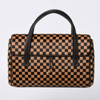 Louis Vuitton Lion Handbag Brown Leather Damier Sauvage Gold