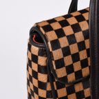 Louis Vuitton Lion Handbag Brown Leather Damier Sauvage Gold — view 4