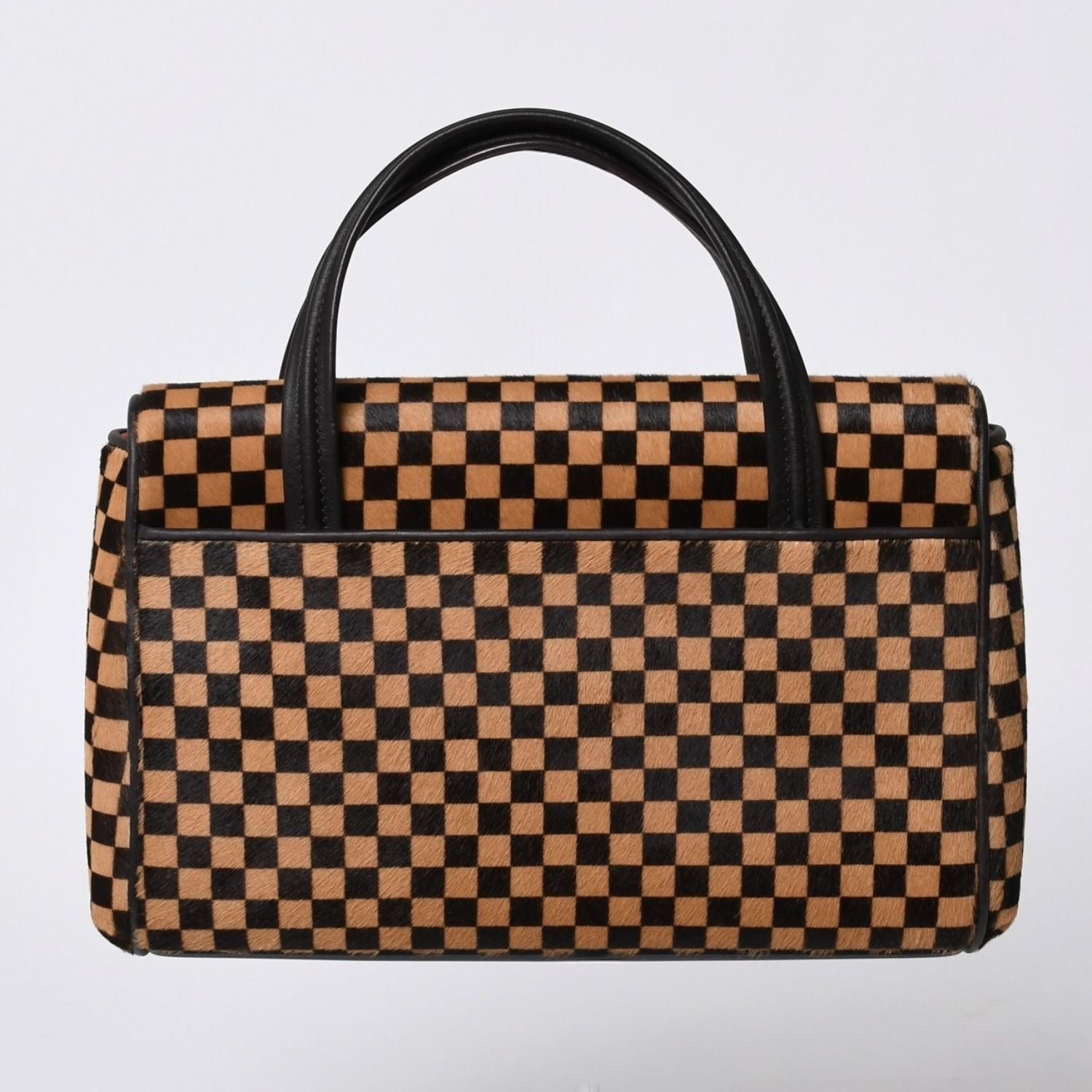Louis Vuitton Lion Handbag Brown Leather Damier Sauvage Gold — view 2
