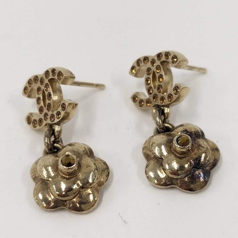 Chanel Earrings Rhinestone Coco CC — view 4