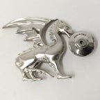 Hermes Pin Brooch Talisman Dragon Silver — view 6