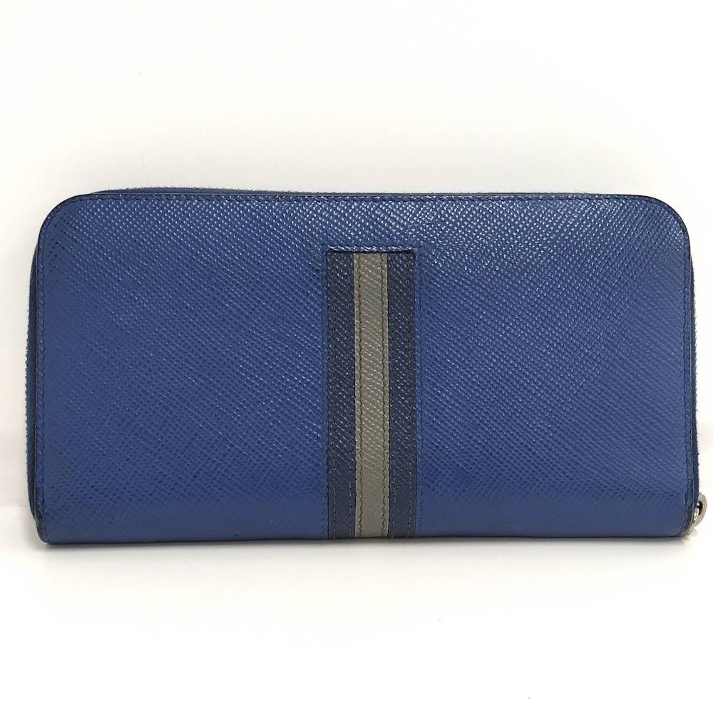 Prada Zip Around Wallet Saffiano Leather Blue — view 3