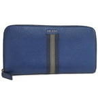 Prada Zip Around Wallet Saffiano Leather Blue
