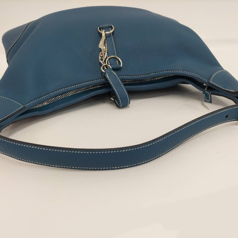Hermes Trim 38 Handbag Leather Blue — view 6