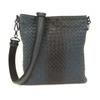 Bottega Veneta Shoulder Bag Intrecciato Leather Navy