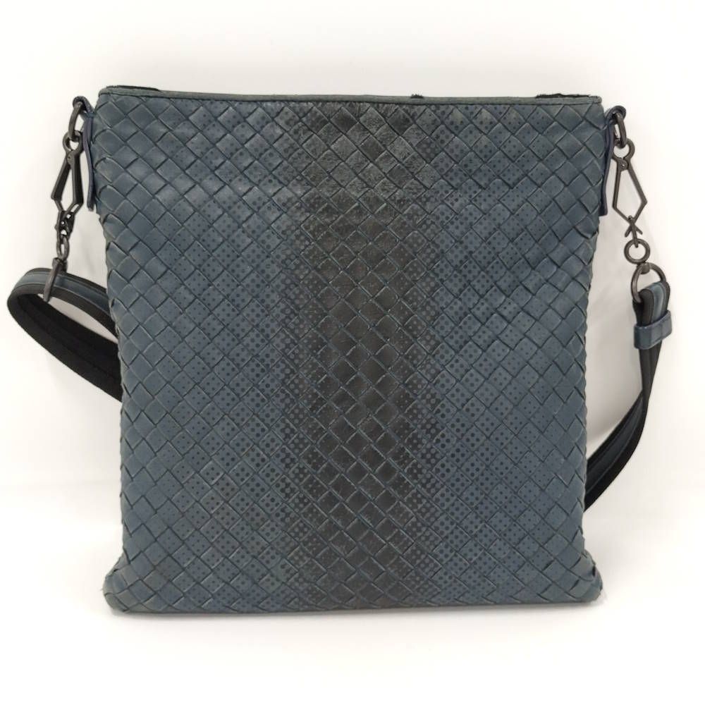 Bottega Veneta Shoulder Bag Intrecciato Leather Navy — view 2