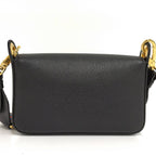 Prada Flap Shoulder Bag Leather Black Gold — view 2