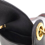 Prada Flap Shoulder Bag Leather Black Gold — view 9
