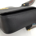 Prada Flap Shoulder Bag Leather Black Gold — view 6