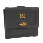 Gucci Bamboo Leather Black Diana 2184 Wallet