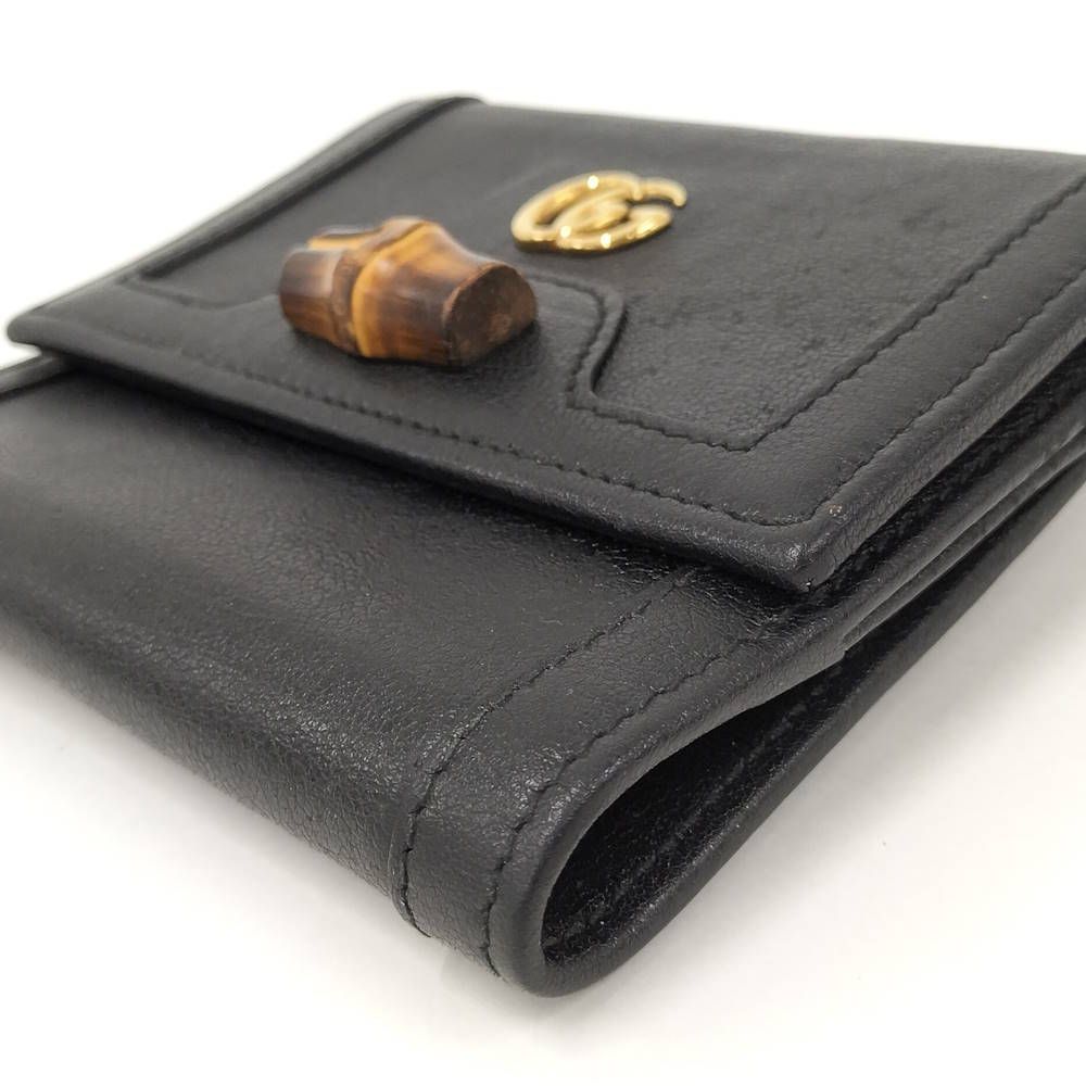 Gucci Bamboo Leather Black Diana 2184 Wallet — view 5
