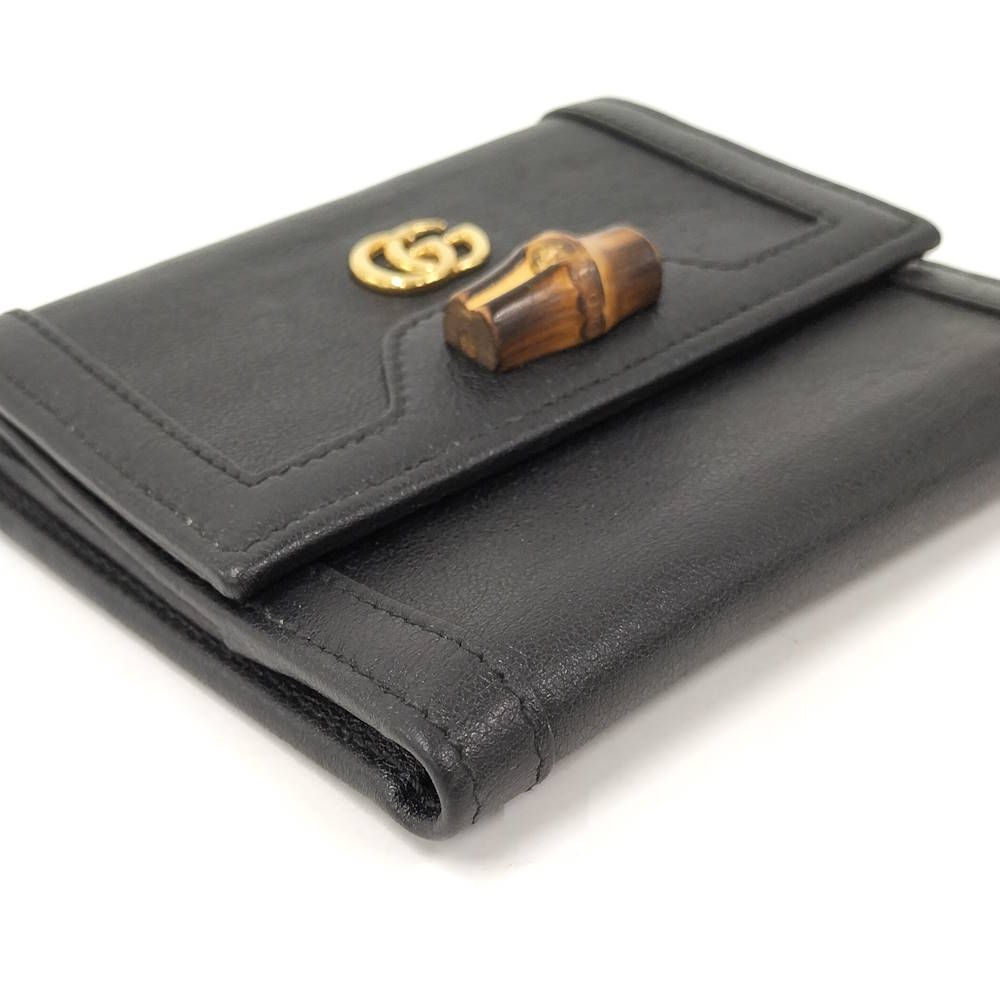 Gucci Bamboo Leather Black Diana 2184 Wallet — view 4